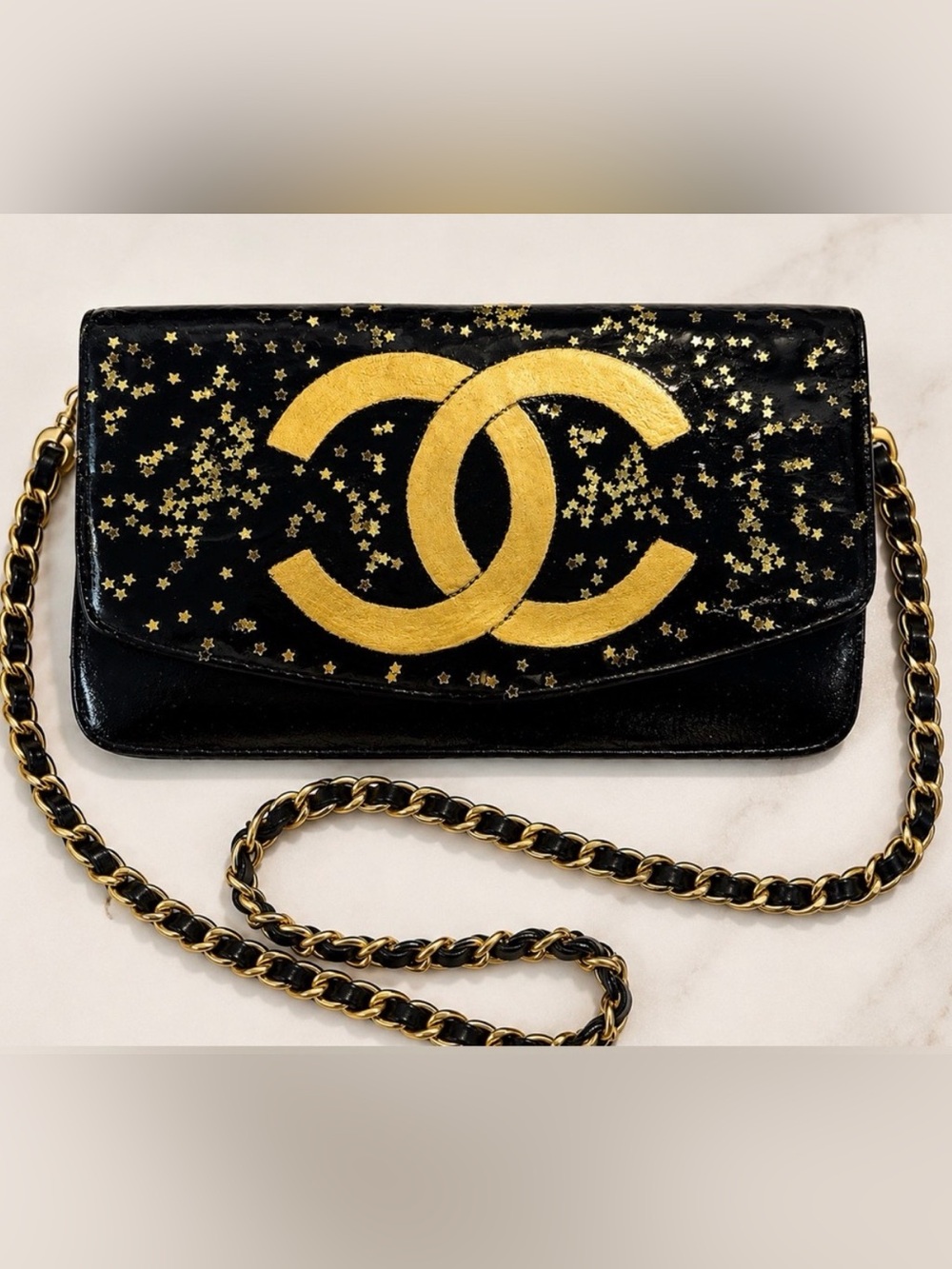 CHANEL Black & Gold Star CC Chain Crossbody - Read Description
